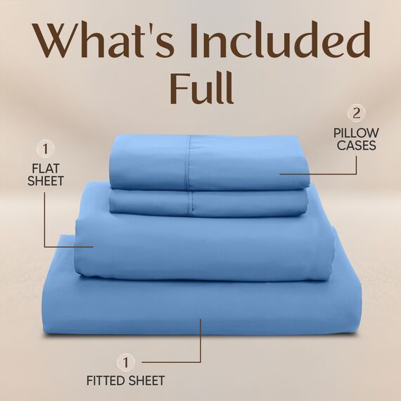 Utopia Bedding Bettwäscheset, 4-teiliges Bettwäsche-Set, gebürstete Mikrofaser, schrumpft und lichtbeständig, pflegeleicht (Voll, Dutch Blue)