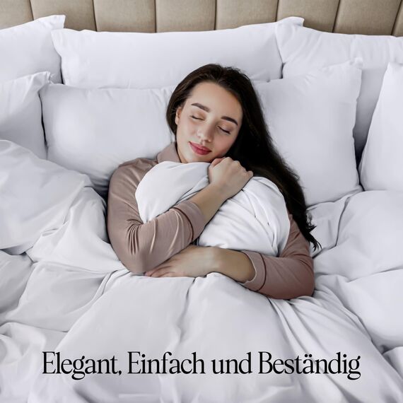 Utopia Bedding Bettwäsche Set - Mikrofaser Bettbezug 260x240 cm + 2 Kissenbezüge 65x65 cm - Weiß