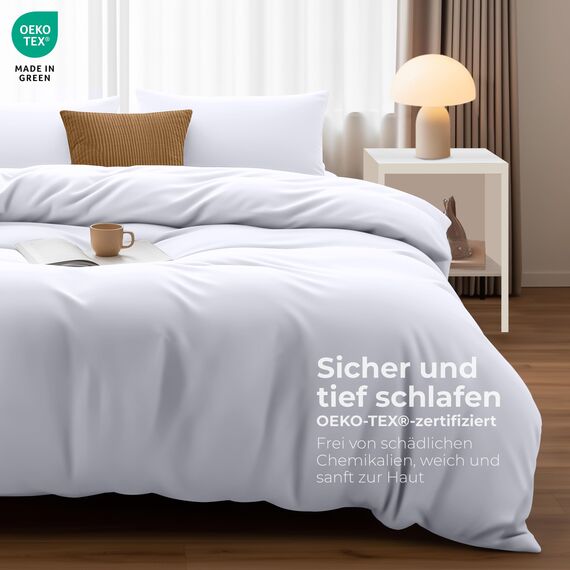 Utopia Bedding Bettwäsche Set - Mikrofaser Bettbezug 260x220 cm + 2 Kissenbezüge 50x75 cm - Weiß