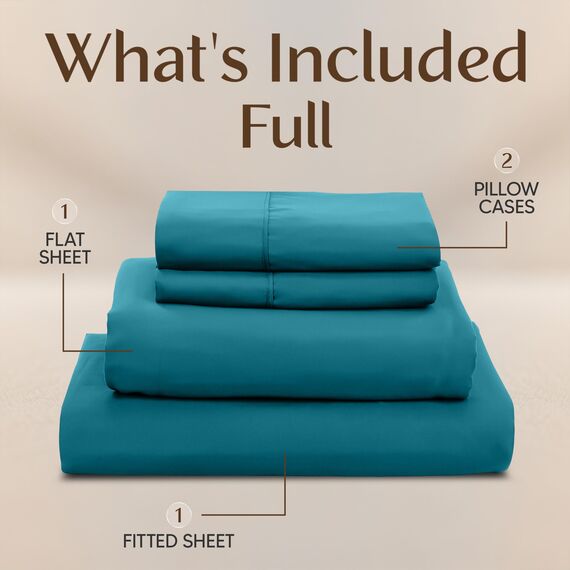 Utopia Bedding Bettwäscheset, 4-teilig, gebürstete Mikrofaser, schrumpft und lichtbeständig, pflegeleicht (Voll, Denimblau)