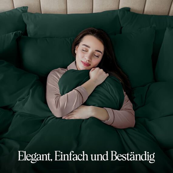 Utopia Bedding Bettwäsche Set - Mikrofaser Bettbezug 260x240 cm + 2 Kissenbezüge 65x65 cm - Smaragd