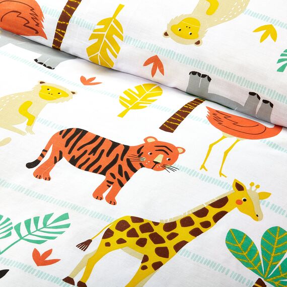 Bloomsbury Mill - Safari-Abenteuer – Dschungeltiere - Zwei Kissenbezüge (zusätzlich) - 50cm x 75cm