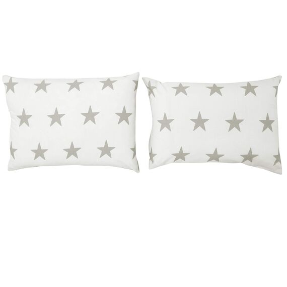 Bloomsbury Mill – Graue & Weiße Sterne – Zwei Kissenbezüge (zusätzlich) - 50cm x 75cm