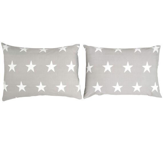 Bloomsbury Mill – Graue & Weiße Sterne – Zwei Kissenbezüge (zusätzlich) - 50cm x 75cm