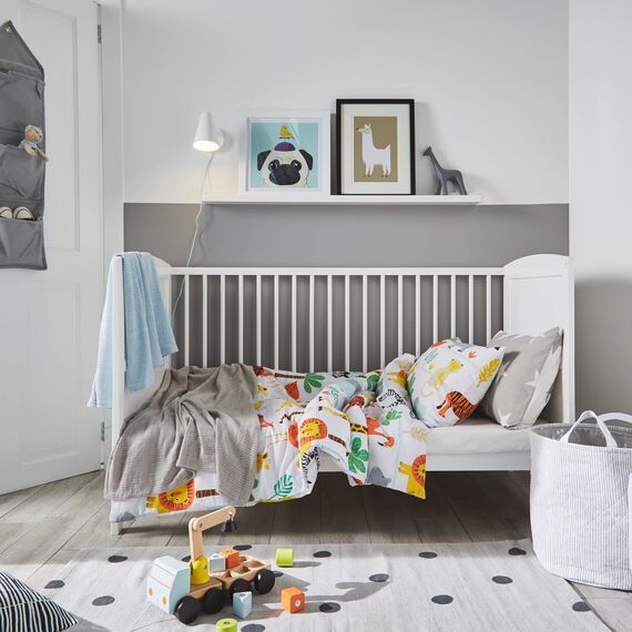 Bloomsbury Mill - Bettwäsche 200 x 200 cm Safari Tiere für Kinder – Doppelbett Bettwäscheset für Jungen und Mädchen – Zoo Tiere & Dschungel Wendebettwäsche und 2 Kissenbezug Set