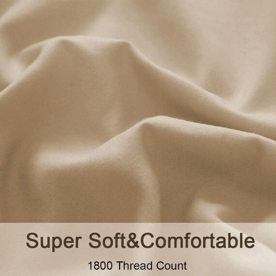 SONORO KATE Bettwäsche-Set, superweiche Mikrofaser, Fadenzahl 1800, ägyptische Bettlaken mit 40,6 cm tiefen Taschen, knitterfrei und hypoallergen, 4-teilig (Taupe, California King)