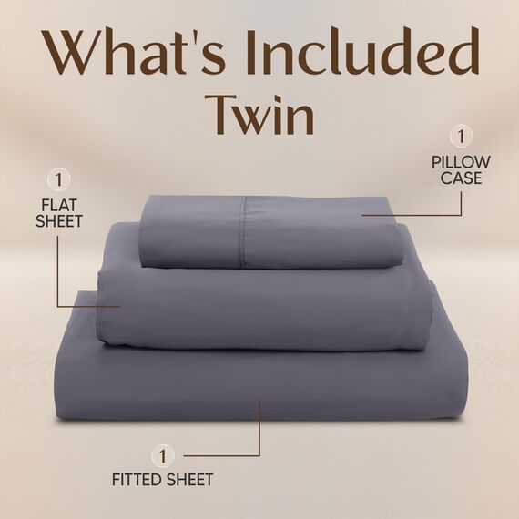 Utopia Bedding Bettwäsche-Set für Doppelbetten – 3-teiliges Bettwäsche-Set – gebürstete Mikrofaser – schrumpffrei und lichtbeständig – pflegeleicht (Doppelbett, Grau)