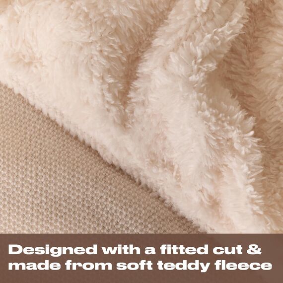 Brentfords Teddy-Fleece-Spannbettlaken, einfarbig, Thermisch, warm, weich, luxuriöse Bettwäsche, Cremebeige