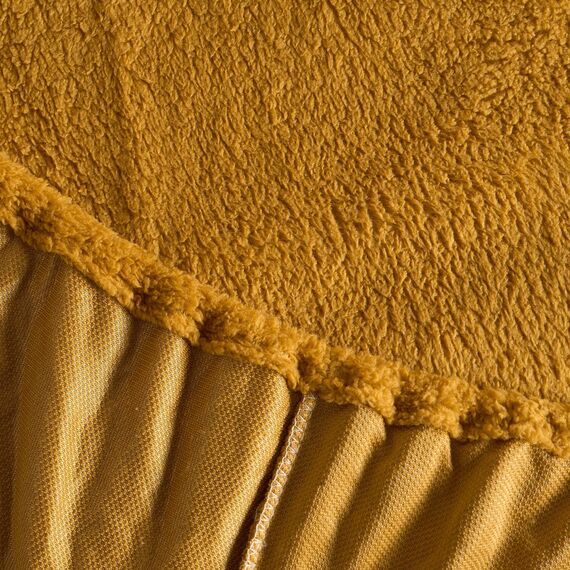 Brentfords Teddy-Fleece-Spannbettlaken, einfarbig, Thermisch, warm, weich, Luxus-Sherpa-Bettwäsche, Ockergelb