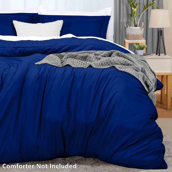 Utopia Bedding Duvet Cover Queen Size - 3 Piece with Zipper Closure - 1 Comforter Cover 90X90 Inches & 2 Pillow Shams 20X26 Inches (Royal Blue) Comforter Not Included