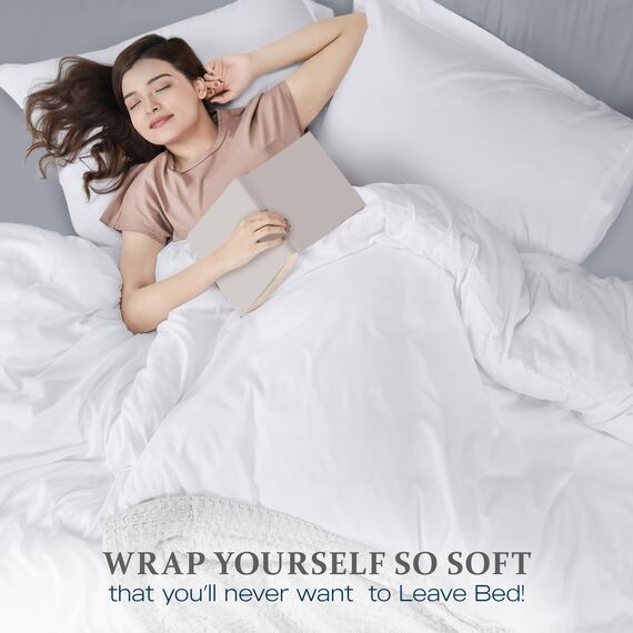 Utopia Bedding Bettbezug-Set für King-Size-Bett: 1 Bettbezug mit 2 Kissenbezügen, 3-teiliger Bettdeckenbezug mit Reißverschluss, ultraweiche, gebürstete Mikrofaser, 277 x 228 cm (Kingsize, Weiß)