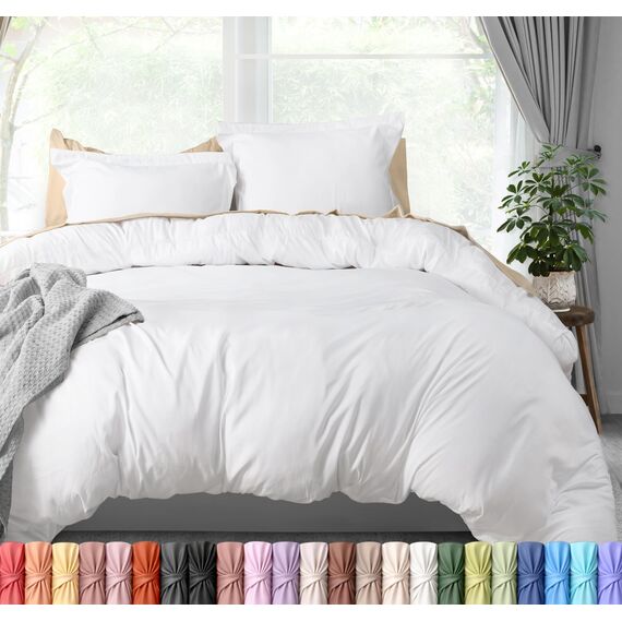 Utopia Bedding Bettbezug-Set für King-Size-Bett: 1 Bettbezug mit 2 Kissenbezügen, 3-teiliger Bettdeckenbezug mit Reißverschluss, ultraweiche, gebürstete Mikrofaser, 277 x 228 cm (Kingsize, Weiß)