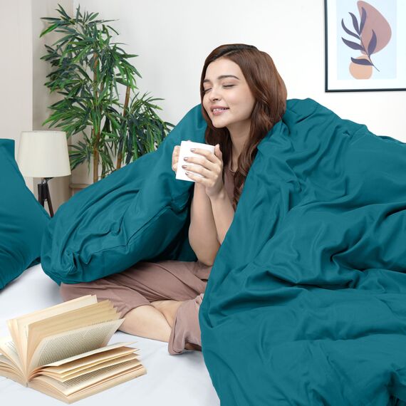 Utopia Bedding Duvet Cover Queen Size - 3 Piece with Zipper Closure - 1 Comforter Cover 90X90 Inches & 2 Pillow Shams 20X26 Inches (Denim Blue) Comforter Not Included