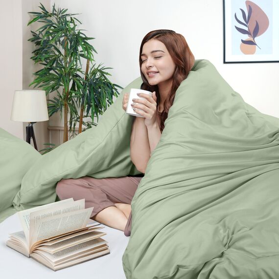 Utopia Bedding Duvet Cover Twin Size - 2 Piece with Zipper Closure - 1 Comforter Cover 68X90 Inches & 1 Pillow Sham 20X26 Inches (Sage) Comforter Not Included