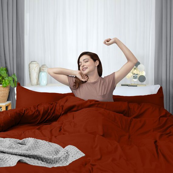 Utopia Bedding Duvet Cover Queen Size - 3 Piece with Zipper Closure - 1 Comforter Cover 90X90 Inches & 2 Pillow Shams 20X26 Inches (Orange) Comforter Not Included