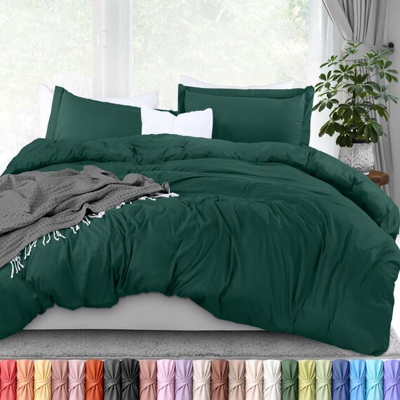 Utopia Bedding 3-teiliges Bettwäsche-Set mit Reißverschluss, King-Size, 1 Bettbezug mit 2 Kissenbezügen, ultraweiche gebürstete Mikrofaser, 264 x 228 cm, King-Size