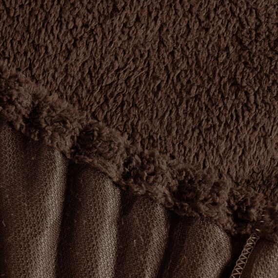 Brentfords Spannbettlaken für Doppelbett, Teddy-Fleece, Flauschige Bettwäsche, Spannbettlaken, pflegeleicht, ultraweich, lichtbeständig, Thermo-Bettwäsche, Schokoladenbraun