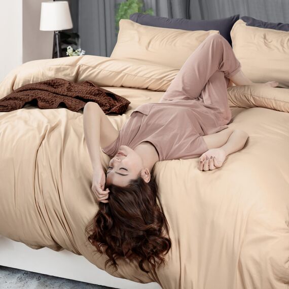 Utopia Bedding Bettbezug-Set für Doppelbetten – 1 Bettbezug mit 1 Kissenbezug – 2 Stück Bettbezug mit Reißverschluss – ultraweiche gebürstete Mikrofaser, 172 x 228 cm (Twin/Twin XL, Beige)