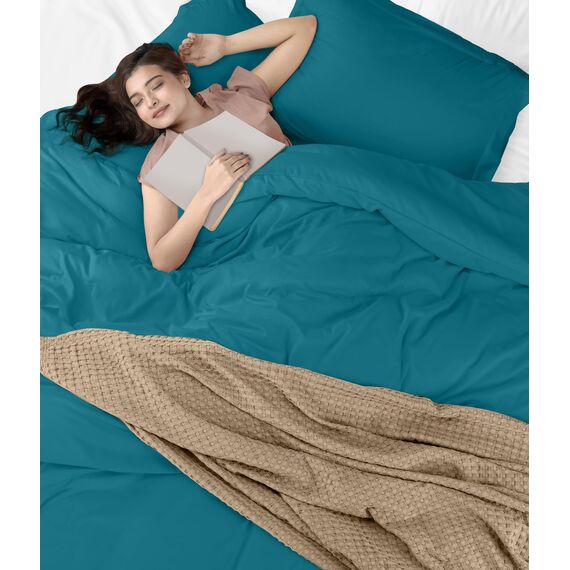 Utopia Bedding Duvet Cover Queen Size - 3 Piece with Zipper Closure - 1 Comforter Cover 90X90 Inches & 2 Pillow Shams 20X26 Inches (Denim Blue) Comforter Not Included