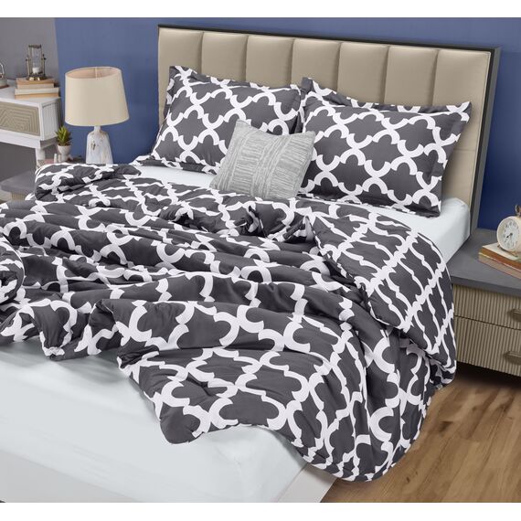 Utopia Bedding King-Size-Schmuse-Set (grau) mit 2 Kissenbezügen – Bettwäsche-Sets – Daunen-Alternative – weich und bequem – maschinenwaschbar