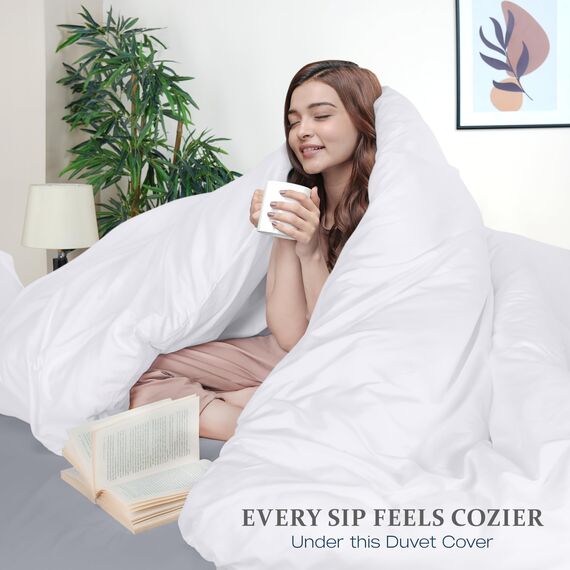 Utopia Bedding Bettbezug-Set in voller Größe mit 2 Kissenbezügen, 3-teiligem Bettdeckenbezug mit Reißverschluss, ultraweiche, gebürstete Mikrofaser, 203 x 228 cm (voll, weiß)