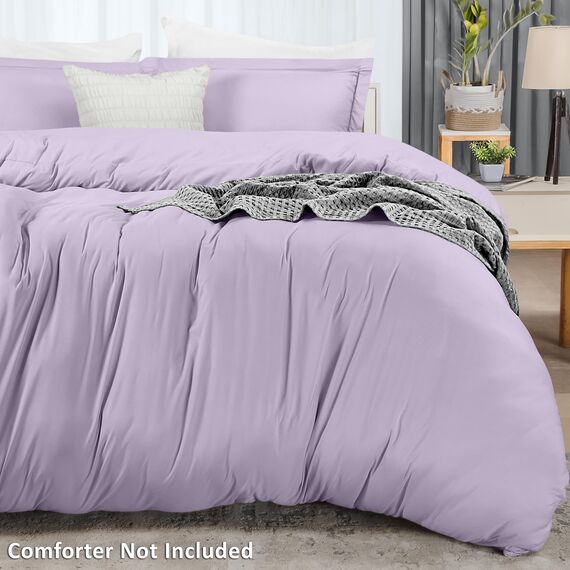 Utopia Bedding Bettbezug für Queen-Size-Bett: 1 Bettbezug mit 2 Kissenbezügen, 3-teiliges Bettwäsche-Set mit Reißverschluss, weich gebürstete Mikrofaser, 228 x 228 cm (Queensize, Lavendel)