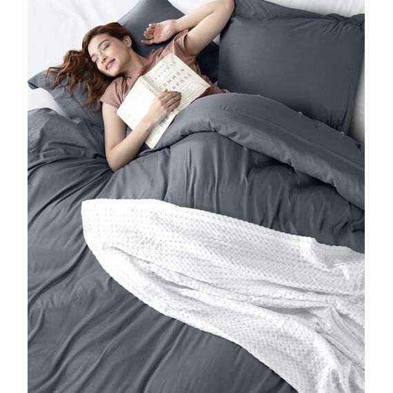 Utopia Bedding Bettbezug für Doppelbett, 2-teilig mit Reißverschluss, 1 Bettdeckenbezug 172 x 228 cm und 1 Kissenbezug 50 x 66 cm (grau), Bettdecke Nicht im Lieferumfang enthalten