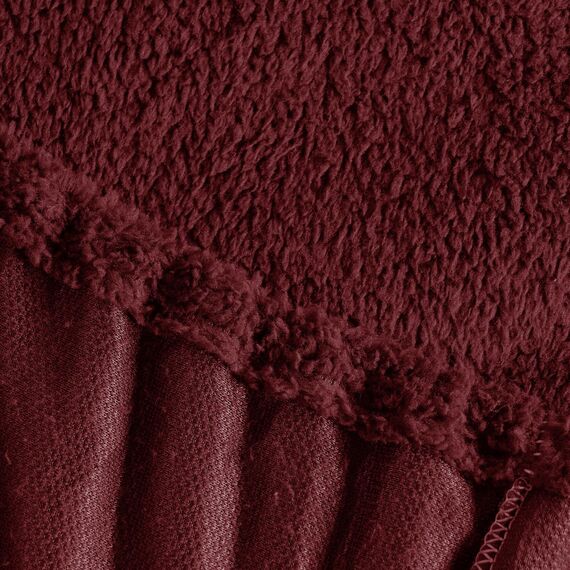 Brentfords Bettlaken, Teddy-Fleece-Spannbettlaken, Thermo-Bettlaken, lichtbeständig, ultraweich, pflegeleicht, Winterbettwäsche, Burgunderrot