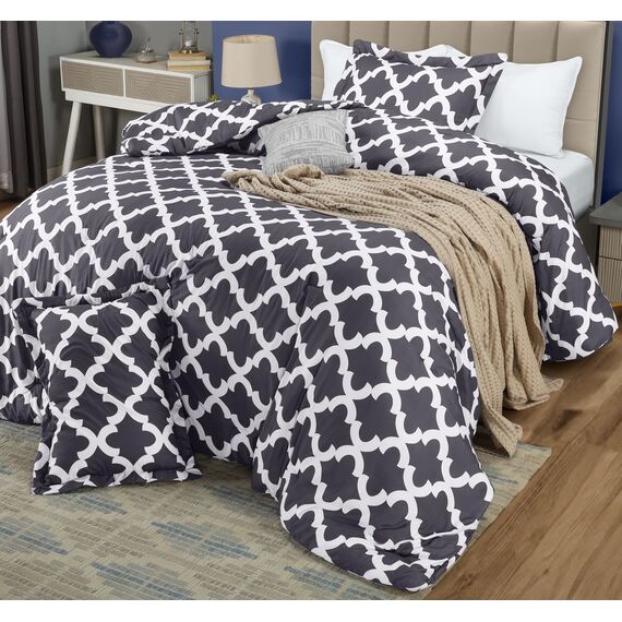 Utopia Bedding King-Size-Schmuse-Set (grau) mit 2 Kissenbezügen – Bettwäsche-Sets – Daunen-Alternative – weich und bequem – maschinenwaschbar