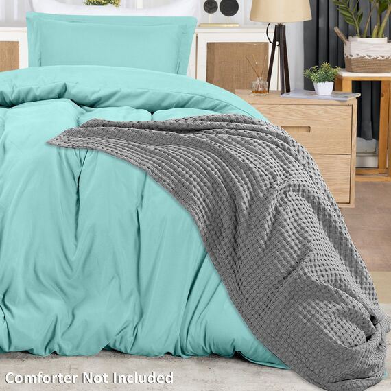 Utopia Bedding Duvet Cover Twin Size - 2 Piece with Zipper Closure - 1 Comforter Cover 68X90 Inches & 1 Pillow Sham 20X26 Inches (Spa Blue) Comforter Not Included