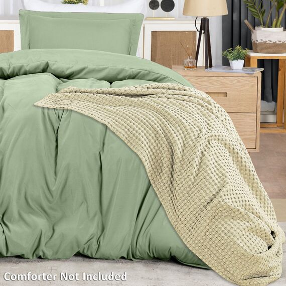 Utopia Bedding Duvet Cover Twin Size - 2 Piece with Zipper Closure - 1 Comforter Cover 68X90 Inches & 1 Pillow Sham 20X26 Inches (Sage) Comforter Not Included