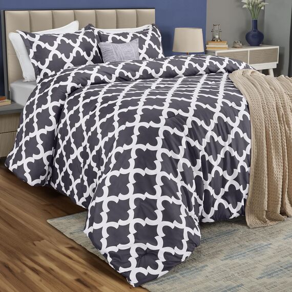 Utopia Bedding King-Size-Schmuse-Set (grau) mit 2 Kissenbezügen – Bettwäsche-Sets – Daunen-Alternative – weich und bequem – maschinenwaschbar