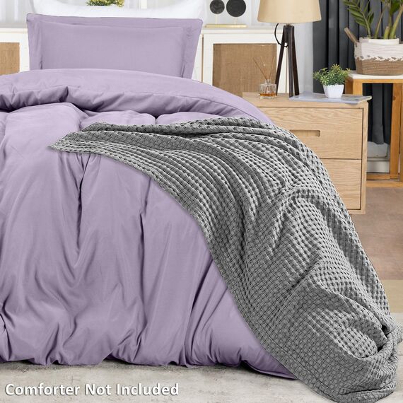 Utopia Bedding, Bettwäsche-Set für Einzelbett, 2-teilig mit Reißverschluss, 1 Bettbezug (173 x 229 cm) und 1 Kissenbezug (51 x 66 cm), helllila (Lavendel), Decke nicht enthalten