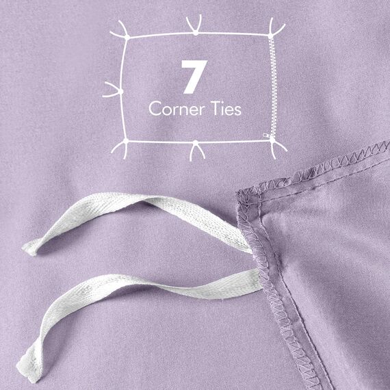 Utopia Bedding Bettbezug für Queen-Size-Bett: 1 Bettbezug mit 2 Kissenbezügen, 3-teiliges Bettwäsche-Set mit Reißverschluss, weich gebürstete Mikrofaser, 228 x 228 cm (Queensize, Lavendel)