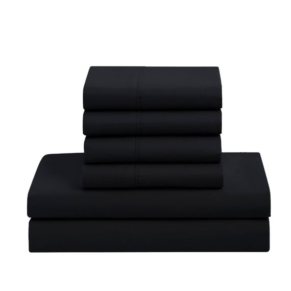 7-teiliges Bettdecken-Set, einfarbig, für alle Jahreszeiten, weiche Daunen-Alternative und luxuriöse Mikrofaser-Bettlaken, Queen-Size-Bett, Büffelkariert, Schwarz/Weiß/Schwarz