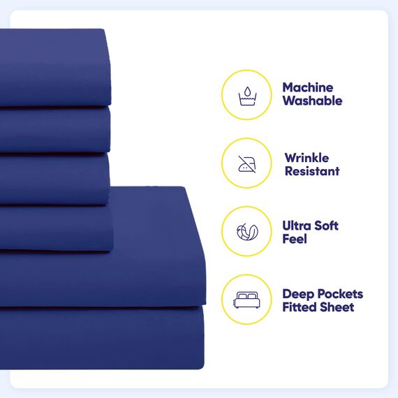 Sweet Home Collection 5 Piece Comforter Set Bag Solid Color All Season Soft Down Alternative Blanket & Luxurious Microfiber Bed Sheets, Twin, Royal Blue
