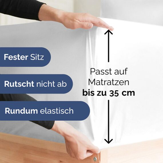4-teiliges Bettwäscheset Weiß - Spannbettlaken 90x190 cm, Flaches Bettlaken 170x240 cm- Weich, knitterfrei, langlebig - Für Matratzen bis 35 cm - Mikrofaser- Polyester, OEKO-TEX zertifiziert
