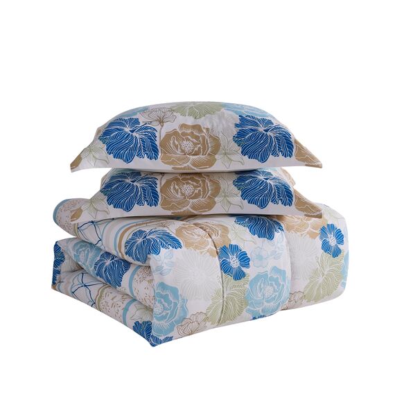 Bettdecken-Set in der Tasche, Spannbetttuch, tiefe Tasche, elastische Ecken, kuschelige Bettdecke, Kissen-, Zierkissenbezüge, Mikrofaser, alle Jahreszeiten, maschinenwaschbar, Blumenmuster, Queen-Size