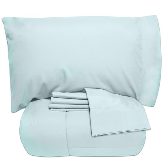 California King Tröster-Set – weiche & atmungsaktive 7-teilige Bettwäsche-Kollektion – 1 Steppdecke, 1 Spannbetttuch, 1 flach, 4 Kissenbezüge – Tiefe Tasche – Premium-Qualität – ideal für alle