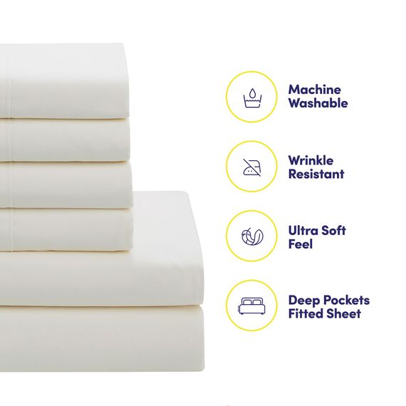 Bettwäsche-Set für King-Size-Betten – 7-teilige Bettwäsche-Kollektion – 1 Steppdecke, 1 Spannbetttuch, 1 flach, 4 Kissenbezüge – Tiefe Tasche – weich und atmungsaktiv – ideal für alle Jahreszeiten,