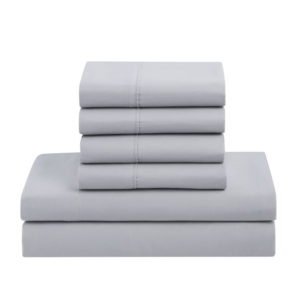 Bettwäsche-Set für King-Size-Betten – 7-teilige Bettwäsche-Kollektion – 1 Steppdecke, 1 Spannbetttuch, 1 flach, 4 Kissenbezüge – Tiefe Tasche – weich und atmungsaktiv – Premium-Qualität – ideal für