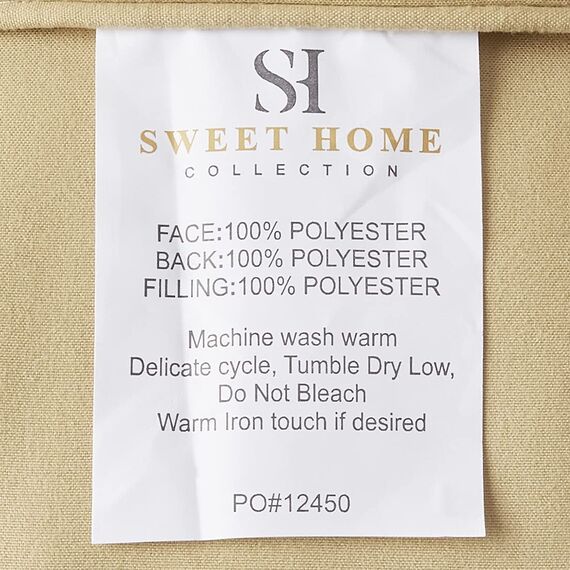 Sweet Home Collection 7-teiliges Bettwäscheset mit Tasche, einfarbig, für alle Jahreszeiten, weiche Daunen-Alternativdecke und luxuriöse Mikrofaser-Bettlaken, Kamel, Queen-Size-Bett