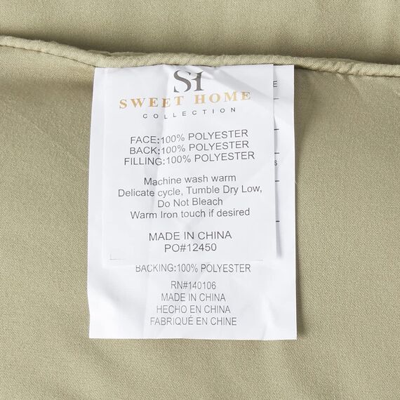 Sweet Home Collection Bettdecken-Set in Einer Tasche, einfarbig, für alle Jahreszeiten, weiche Daunen-Decken-Alternative und Mikrofaser-Bettlaken, 7-teilig, Salbeigrün, Queen-Size