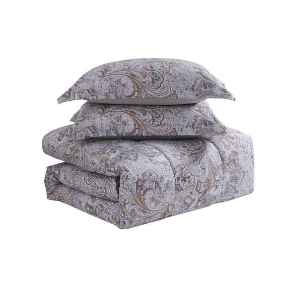 Paisley-Bettwäsche-Set für Doppelbetten mit Bettlaken in einer Tasche, tiefes Spannbetttuch mit elastischen Ecken, kuschelige Steppdecke, Kissenbezüge und Kissenbezüge, weiche Mikrofaser, für alle