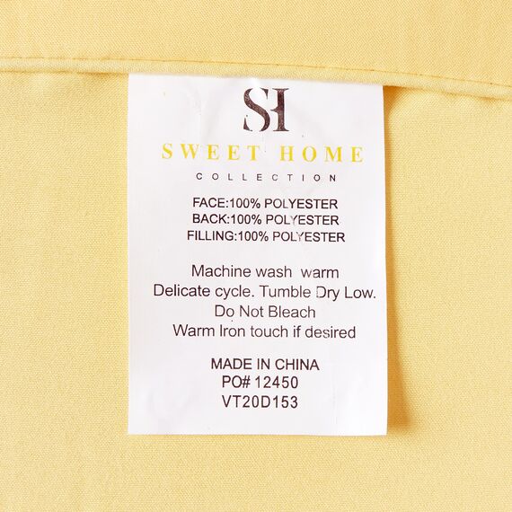 Sweet Home Collection 7-teiliges Bettdecken-Set, einfarbig, für alle Jahreszeiten, weiche Daunen-Alternative Decke und luxuriöse Mikrofaser-Bettlaken, Gelb, Queensize-Bett