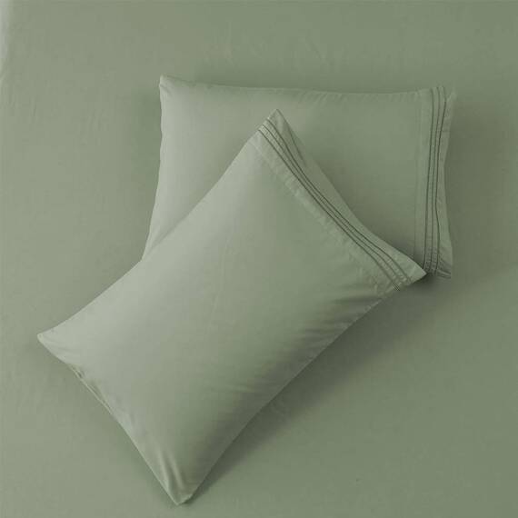 SONORO KATE Bettwäsche-Set, superweiche Mikrofaser, Fadenzahl 1800, ägyptische Bettlaken (40,6 cm tiefe Tasche, knitterfrei und hypoallergen, 4-teilig (Salbei, King-Size)
