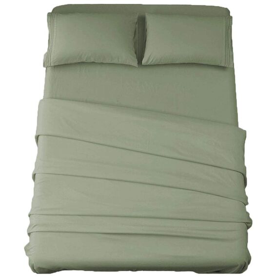 Sonoro Kate Bettwäsche-Set, Bettbezug, superweiche Mikrofaser, Fadenzahl 1800, luxuriöse ägyptische Bettwäsche, 40,6 cm tiefe Tasche, Falten und hypoallergen, 3-teiliges Set (Salbei, Twin XL)