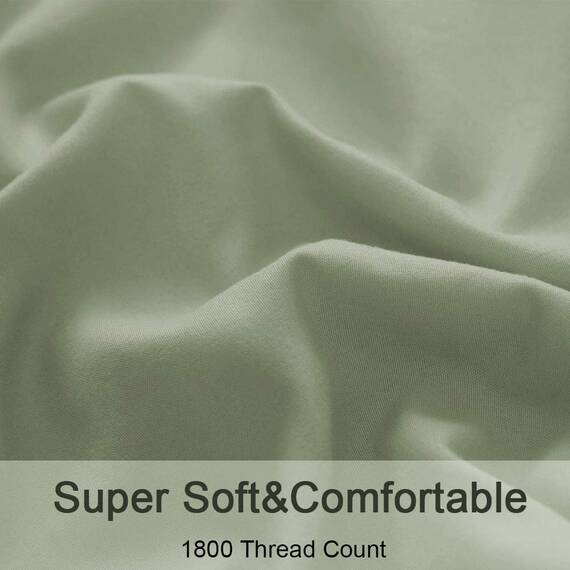 SONORO KATE Bettwäsche-Set, superweiche Mikrofaser, Fadenzahl 1800, ägyptische Bettlaken (40,6 cm tiefe Tasche, knitterfrei und hypoallergen, 4-teilig (Salbei, King-Size)
