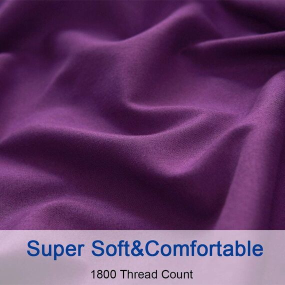 SONORO KATE Bettwäsche-Set, superweiche Mikrofaser, Fadenzahl 1800, ägyptische Bettwäsche, 40,6 cm tief, knitterfrei und hypoallergen, 4-teilig (Kingsize, Violett)