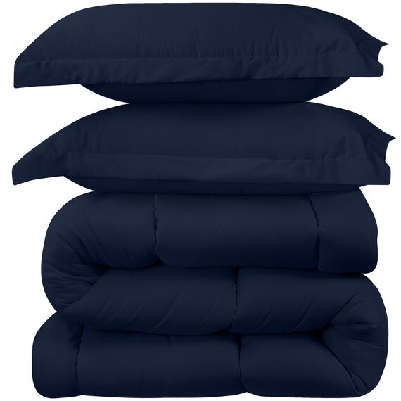 Utopia Bedding Bettwäsche-Set für King-Size-Betten, Marineblau, 3-teilig, Daunen-Alternative, weiches Bettwäsche-Set, 1 Bettdecke (228,6 x 259,1 cm), 2 Kissenbezüge (50,8 x 91,4 cm)